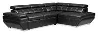  Sofa-lit sectionnel de droite Element 2 pièces en similicuir avec appuie-têtes réglables et port USB - noir