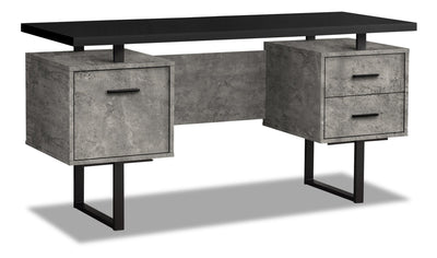 Teagan Reversible Desk - Grey Concrete-Look 