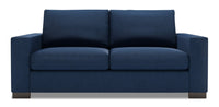  Sofa Track de Sofa Lab de 75 po de format condo fabriqué au Canada en tissu d’apparence lin - bleu Pax Navy 