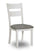 ["Chaise de salle à manger Echo en tissu d’apparence lin et en bois avec dossier en échelle - blanche"]