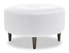 Pouf personnalisable The Curve de Sofa Lab de 31 po fabriqué au Canada en tissu d’apparence lin - blanc Pax Ice