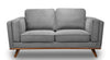 Causeuse Kassia de Kort & Co. de 65,4 po en tissu d’apparence lin avec base et pattes en bois - grise
