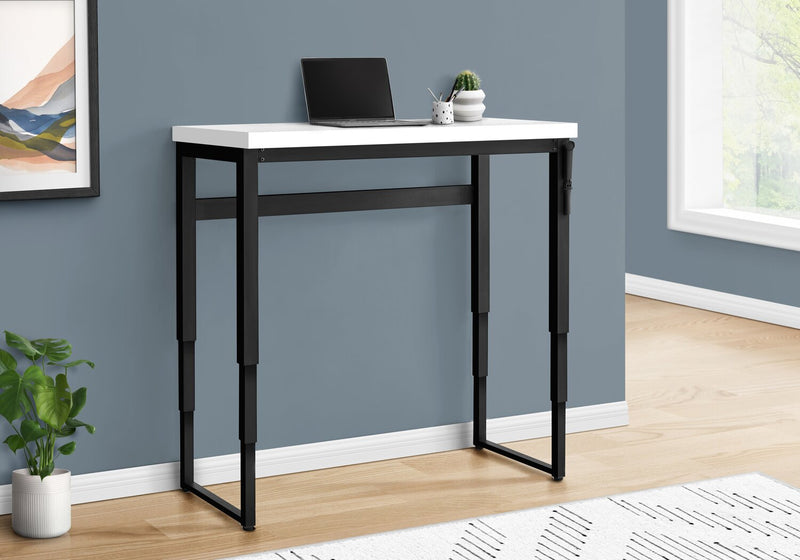 Bureau Kai de 47,25 po à hauteur réglable - blanc et noir