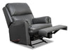 Fauteuil inclinable Drogba en tissu d'apparence cuir - gris