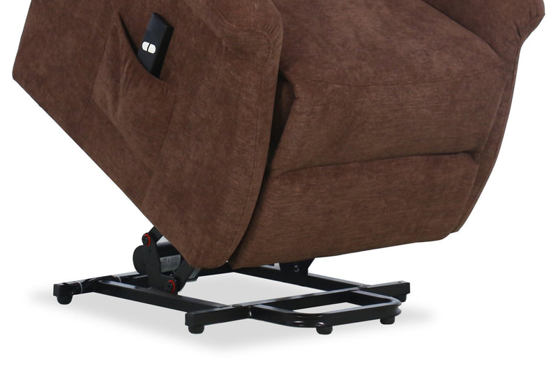 Fauteuil basculeur à inclinaison électrique Ruben de 32 po en tissu de chenille - brun chocolat