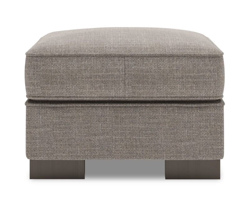 Pouf personnalisable Track de Sofa Lab de 24 po fabriqué au Canada en tissu d’apparence lin - gris Luna Smoke