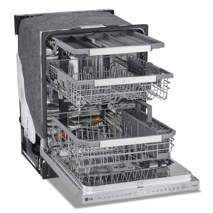 Lave-vaisselle intelligent encastré LG à 44 dBA de 24 po avec commandes sur le dessus et QuadWashMC Pro - acier inoxydable Smudge-ProofMD - LDPS6762S
