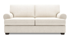 Sofa personnalisable Roll de Sofa Lab de 76 po de format condo fabriqué au Canada en tissu de chenille avec accoudoirs enroulés - beige Luxury Sand