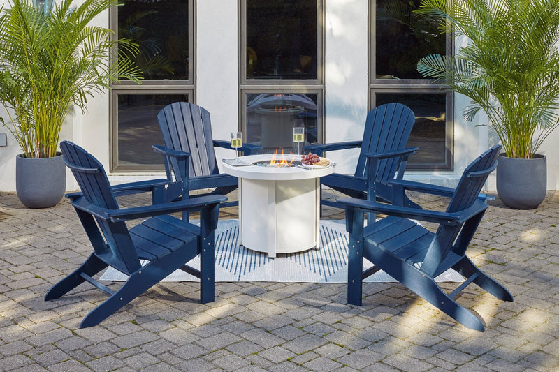 Chaise Adirondack Bask pour la terrasse à l’extérieur - plastique à haute densité, résistante aux rayons UV et aux intempéries - bleue