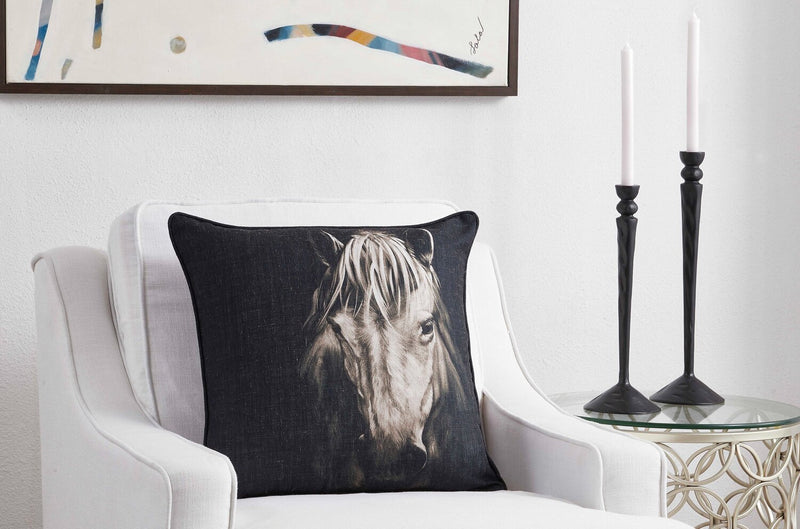 Coussin décoratif cheval mystique - brun