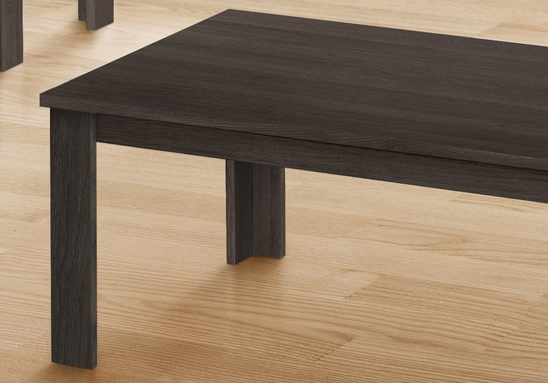 Ensemble 3 tables traditionnelles Remy de 44 po (table à café et 2 tables de bout) - brun-noir 