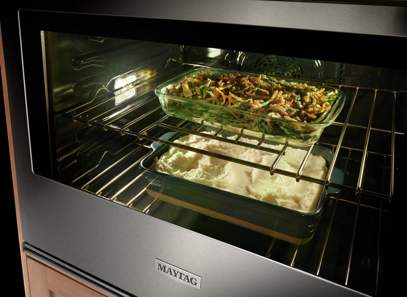 Four mural simple électrique Maytag de 4,3 pi³ et de 27 po avec convection véritable - acier inoxydable résistant aux traces de doigts - MOES6027LZ