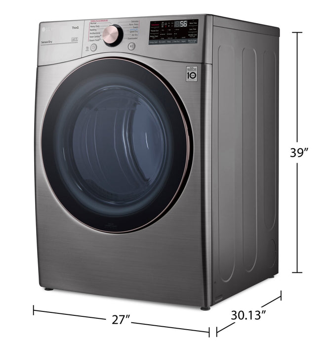 Laveuse à chargement frontal de 5,2 pi³ et sécheuse électrique de 7,4 pi³ de LG - acier graphite