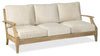 Sofa Juno pour la terrasse à l’extérieur - eucalyptus et tissu Nuvella, résistant aux rayons UV et aux intempéries - naturel et beige