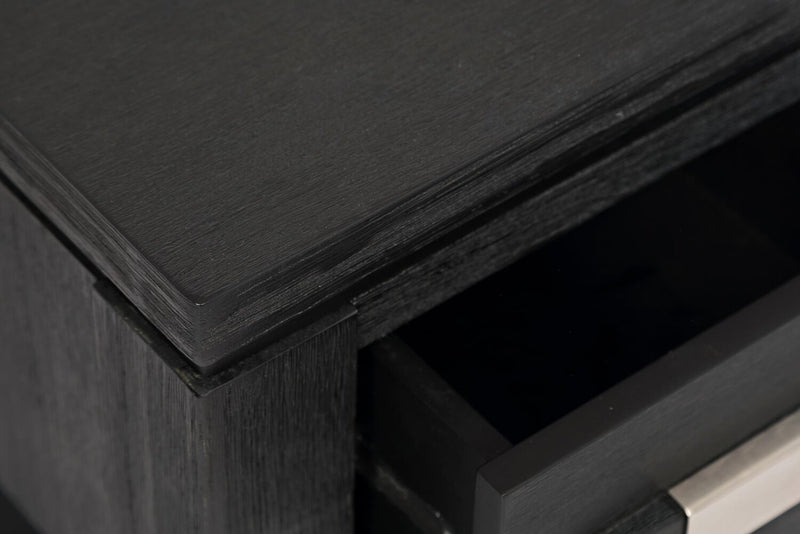 Table de fauteuil rustique Bronx de 16 po avec rangement et tablette - bois anthracite