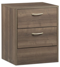  Table de nuit Arlo de 18,3 po (L) x 22 po (H) à 2 tiroirs, fabriquée au Canada - gris-brun