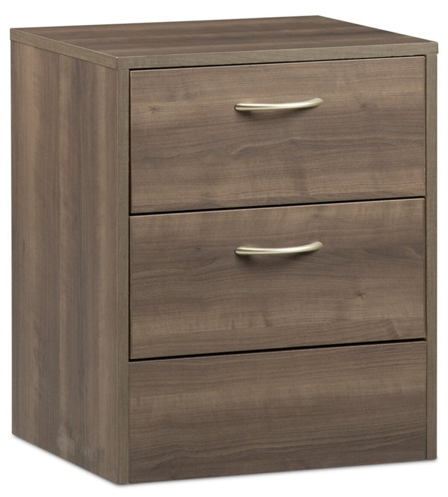 Table de nuit Arlo de 18,3 po (L) x 22 po (H) à 2 tiroirs, fabriquée au Canada - gris-brun