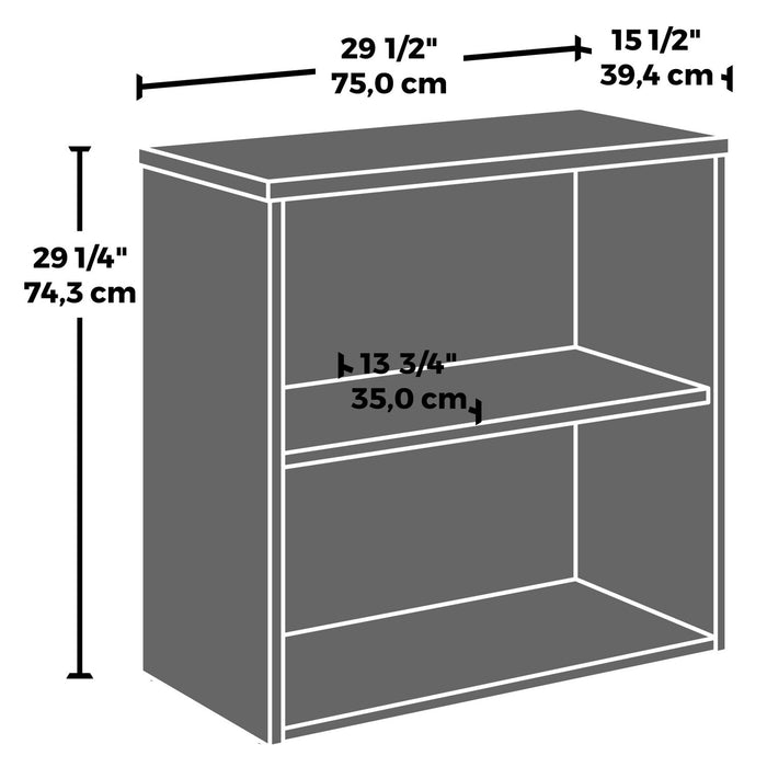 Bibliothèque Affirm de 29,53 po de qualité commerciale à 2 tablettes - orme Hudson