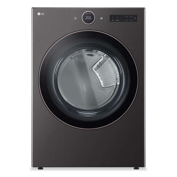 Sécheuse électrique intelligente LG de 7,4 pi³ avec vapeur - acier noir - superposable - DLEX6500B