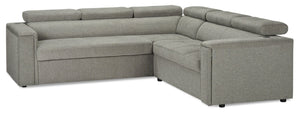 Sofa sectionnel de gauche Savvy 2 pièces en tissu d'apparence lin