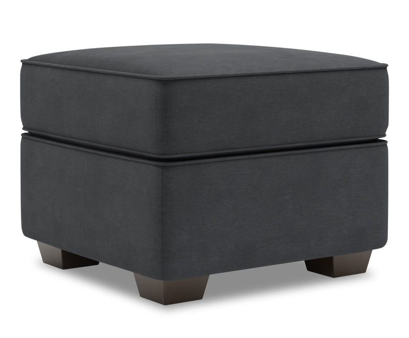Pouf personnalisable Roll de Sofa Lab de 24 po fabriqué au Canada en tissu d’apparence lin - gris Pax Pepper