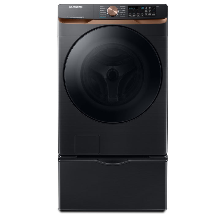 Laveuse à la vapeur Samsung à chargement frontal de 5,8 pi³ - acier inoxydable noir - superposable - WF50BG8300AVUS