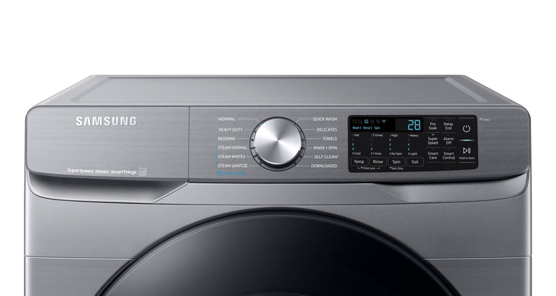 Laveuse à chargement frontal de 5,2 pi³ et sécheuse à gaz de 7,5 pi³ de Samsung - platine