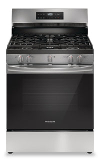  Cuisinière à gaz Frigidaire de 5,1 pi³ avec préchauffage rapide et surface de cuisson à 5 brûleurs -…