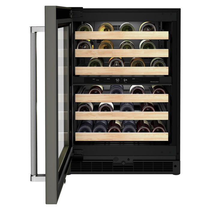 Réfrigérateur à vin KitchenAid de 5 pi³ et de 24 po sous le comptoir - panneau personnalisable - KUWL214KPA