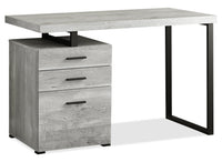 Bureau réversible Clayton de 47,25 po à 3 tiroirs - gris