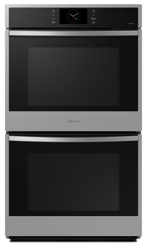 Four mural double électrique Samsung de 10,2 pi³ et de 30 po avec cuisson à la vapeur et Air Sous Vide - acier inoxydable - NV51CG600DSRAA
