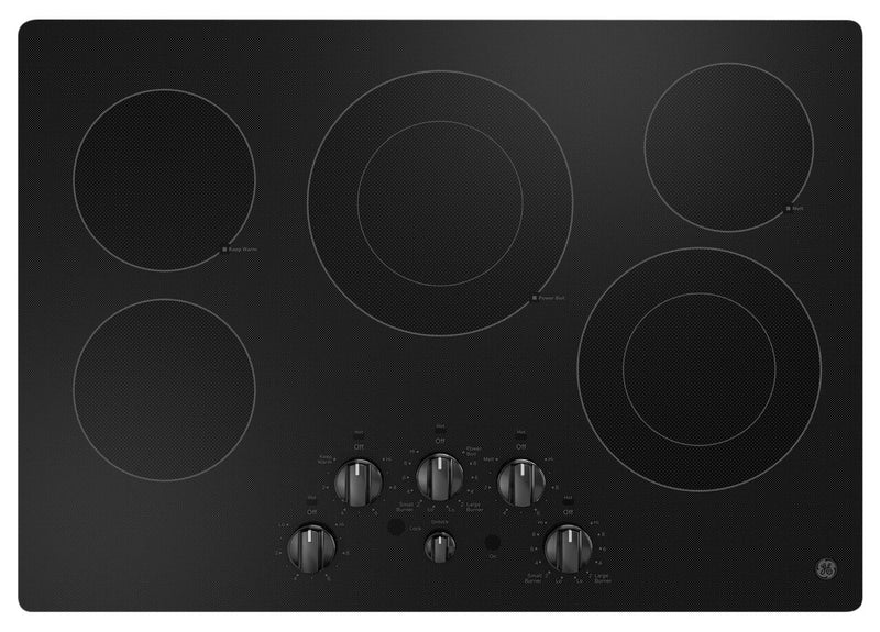 Surface de cuisson électrique GE de 30 po à 5 éléments - noire - JEP5030DTBB