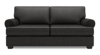 Sofa Roll de Sofa Lab de 76 po de format condo fabriqué au Canada en tissu d’apparence lin - gris Luna Kohl