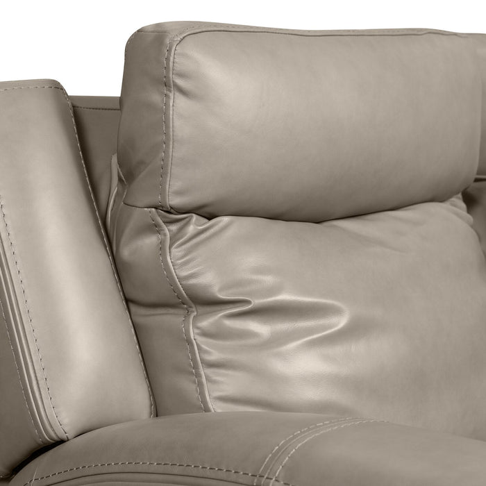 Sofa à inclinaison électrique Prescott de Scott Living de 88,5 po en cuir véritable avec appuie-têtes électriques - gris
