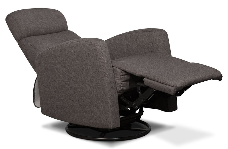 Fauteuil pivotant, berçant et inclinable Penny de 29,1 po en tissu d’apparence lin - gris