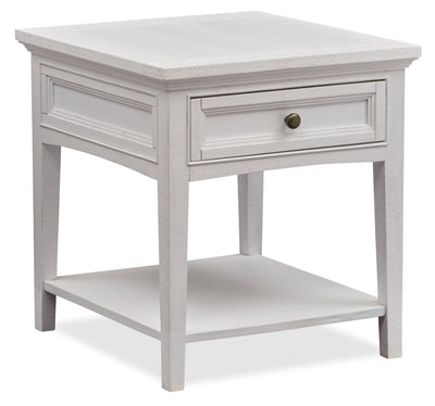 Heron Cove 20" Traditional End Table with Storage and Shelf - White Pine|Table de bout traditionnelle Heron Cove de 20 po avec rangement et tablette - pin blanc