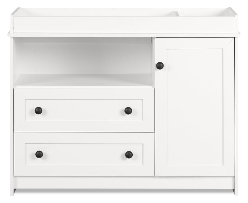 Table à langer Zoe pour bébé avec tiroirs de rangement - blanche