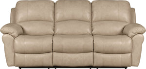 Kobe Genuine Leather Reclining Sofa - Stone  | Sofa inclinable Kobe en cuir véritable - pierre