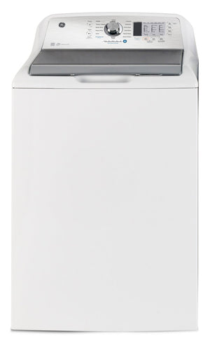 Laveuse GE à chargement par le haut de 5,2 pi³ homologuée ENERGY STARMD avec agitateur et cycle SaniFresh - blanche - GTW685BMRWS