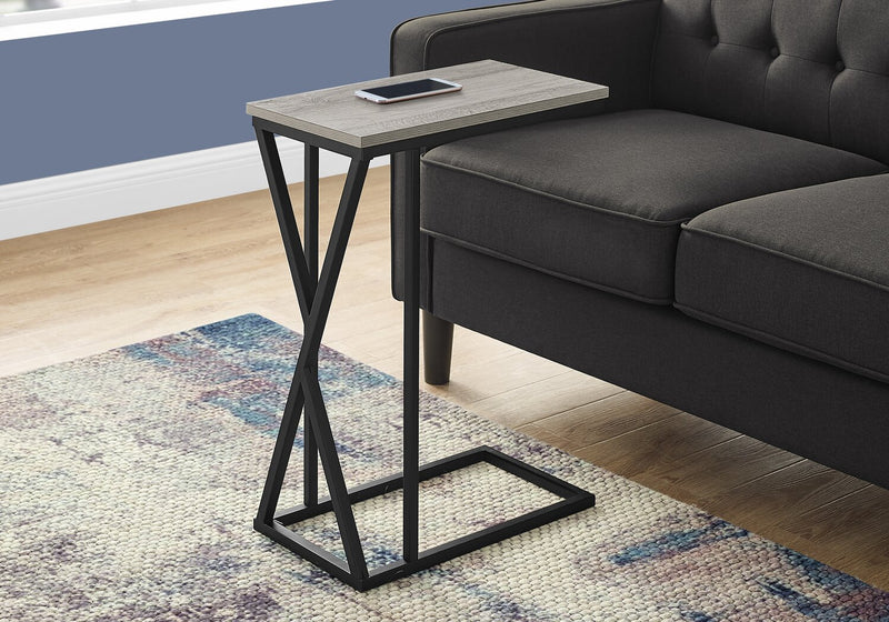 Table de fauteuil Leila de 10,25 po en forme de C - grise