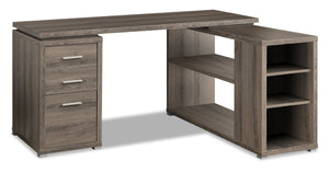 Bureau en coin Rickey en forme de L - taupe 