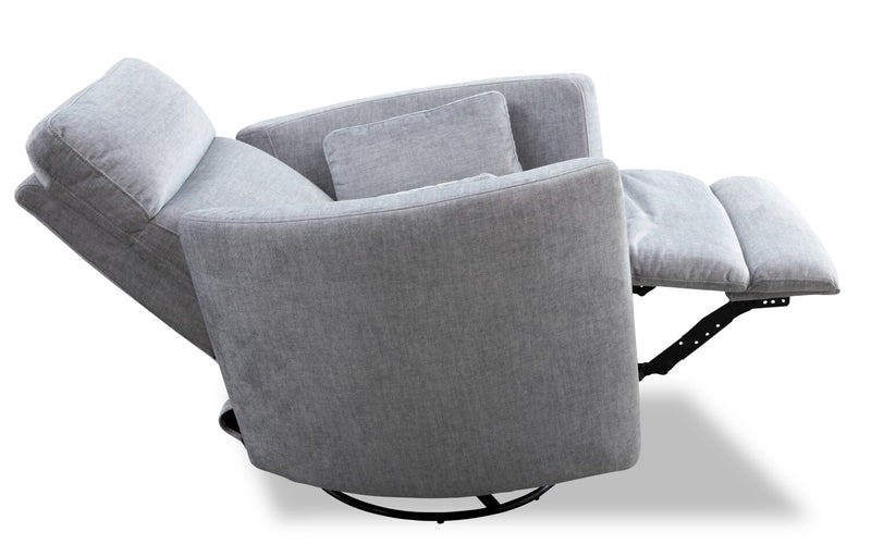 Fauteuil pivotant, coulissant et inclinable Ember de 36 po en tissu - coton argenté