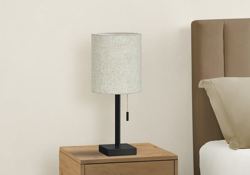 Ensemble 2 lampes de table de 17 po en métal noir avec recharge USB
