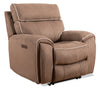 Fauteuil à inclinaison électrique Newport de Cindy Crawford Home de 43 po en suédine avec appuie-tête électrique - taupe