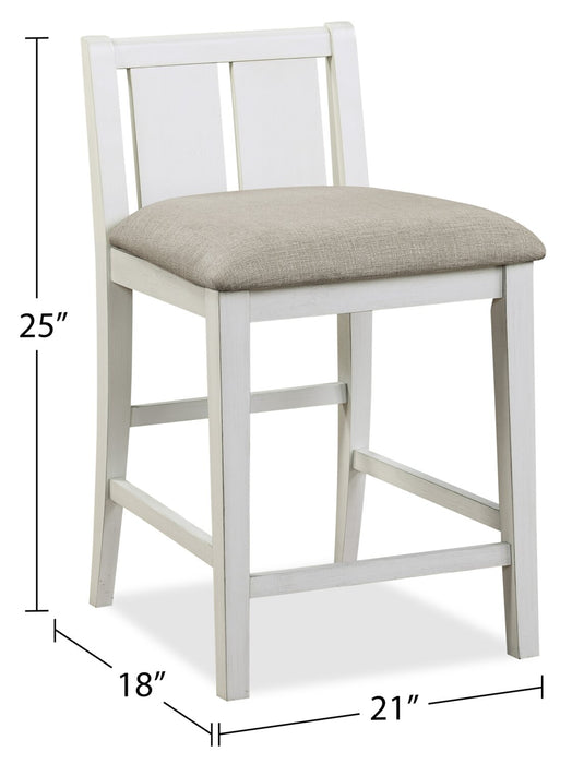 Ensemble de salle à manger Lane 3 pièces de hauteur comptoir avec table de 36,5 po (L), tablettes et port USB intégrées, et 2 chaises - blanc