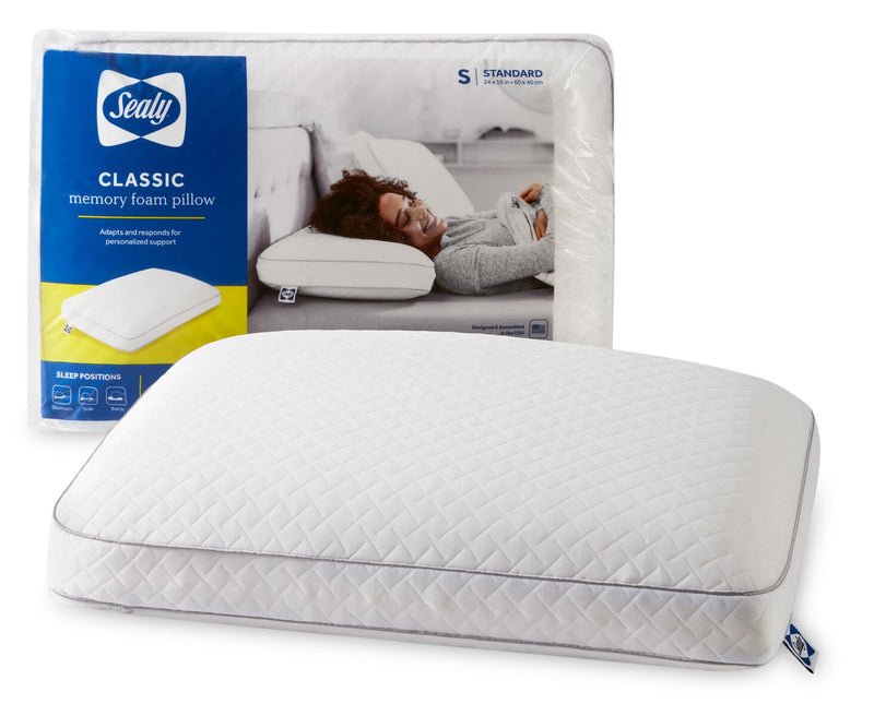 Oreiller Sealy Classic en mousse à mémoire de forme