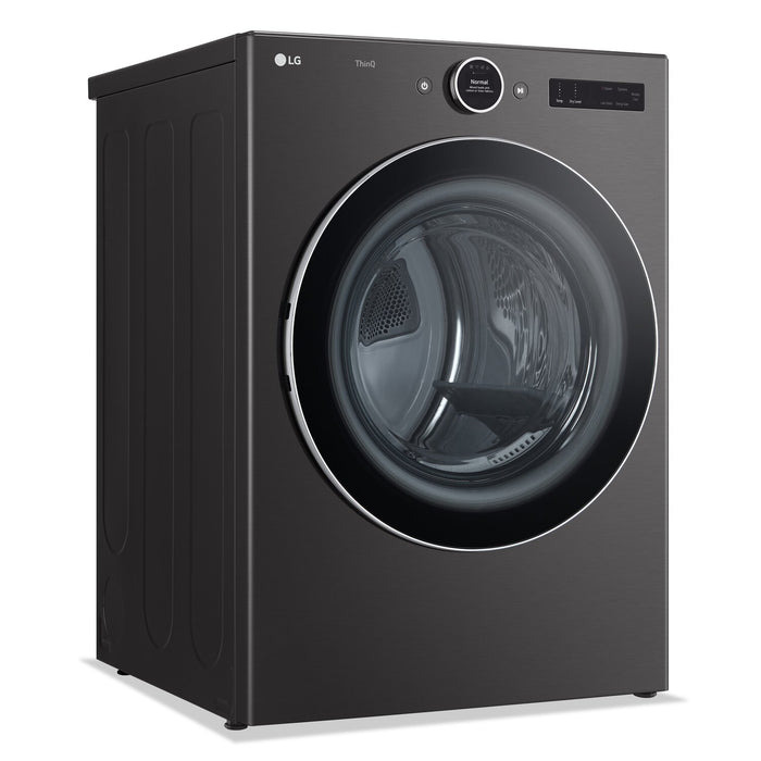 Sécheuse électrique intelligente LG de 7,4 pi³ avec vapeur - acier noir - superposable - DLEX6700B