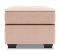 Pouf Roll de Sofa Lab de 24 po fabriqué au Canada en tissu d’apparence lin - rose Pax Rose