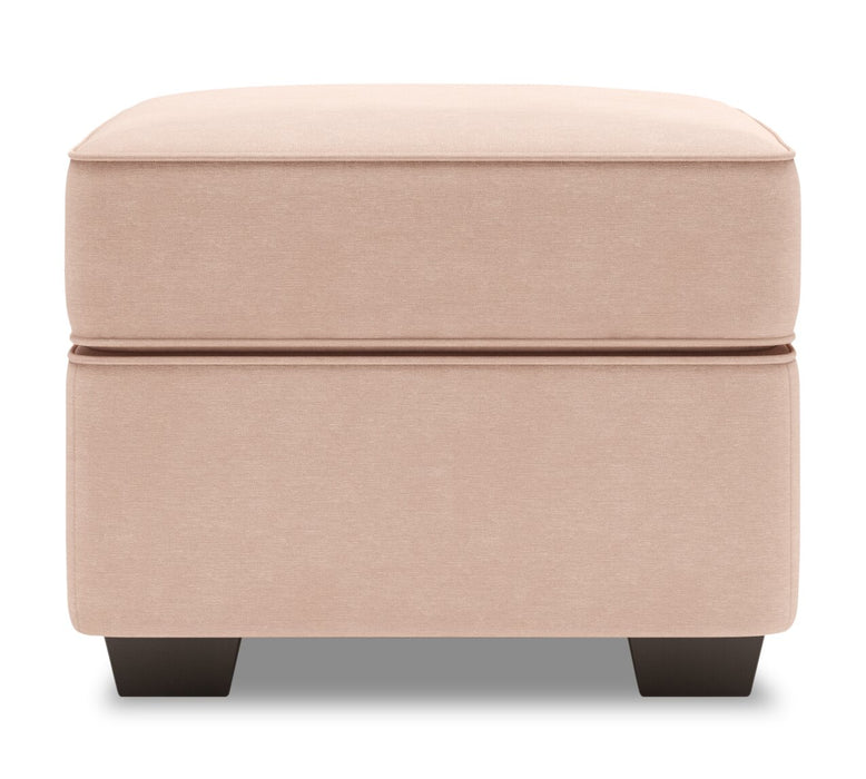 Pouf personnalisable Roll de Sofa Lab de 24 po fabriqué au Canada en tissu d’apparence lin - rose Pax Rose