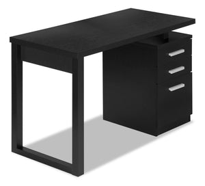 Bureau réversible Ronan de 47,25 po à 3 tiroirs - noir
